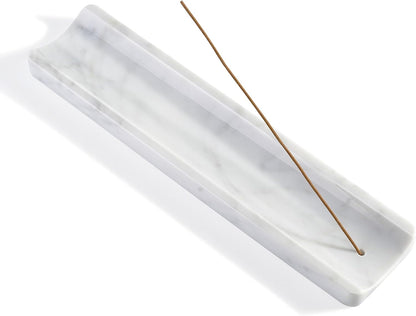 Koville Marble Incense Holder, Incense Holder for Sticks, Incense Sticks Holder Ash Catcher for Meditation Yoga SPA, Natural Stone Incense Burner, Home Table Decor (Green)