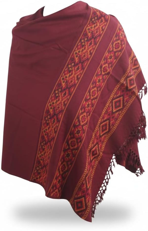 Handloom Wool Meditation Shawl, Oversized Wrap Throw, Gift for Men and Women