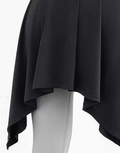 Sports Skirt Cover, Polyester Fiber Soft Yoga Skirt Shawl Yoga Outfit Absorbent Yoga Tie Up Skirt for Fitness Tennis (Black)