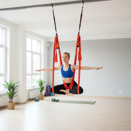 Aerial Trapeze Yoga Hammock Kit - Ultra Strong Antigravity Yoga Flying Sling Inversion Swing Tool Set