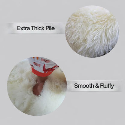 Sheepskin Runner,Genuine New Zealand Fluffy Natural Lambskin Real Sheep Skin Fur Throw Area Rug for Livingroom,Bedroom,Sofa and Chair, Yoga mat and Dog Mat(Double Pelt 2x6 ft, Ivory White)