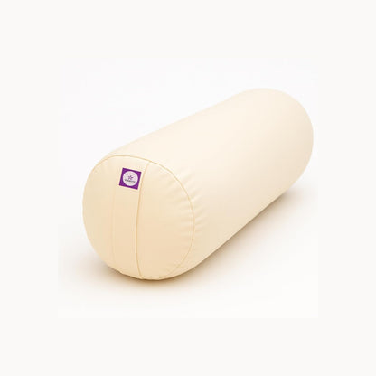 Yogikuti Iyengar Yoga Bolster Pillow – 100% Cotton Cylindrical Bolster for Restorative Yoga & Meditation – Firm & Durable Support Cushion with Washable Cover for Alignment & Comfort (White)