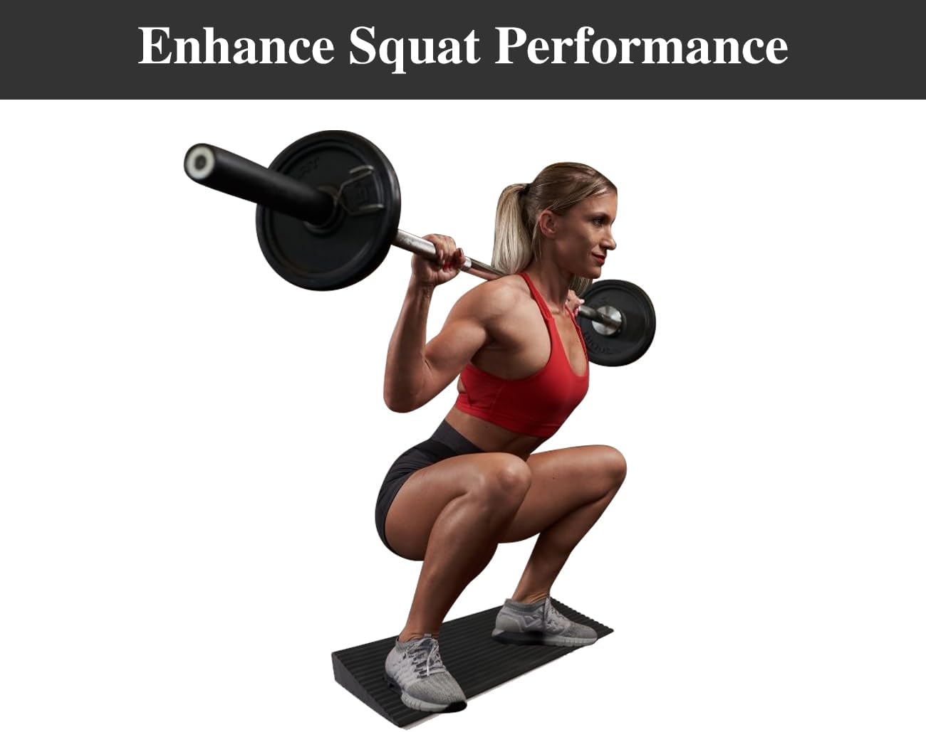 UKIA Large Slant Board Squat Wedge - Heel Elevated Squat Platform for Weightlifting & Mobility Improvement