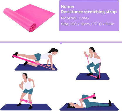 Yoga Block 5pcs Yoga Equipment Set Include Yoga Ball Yoga Blocks Stretching Strap Loop Band Exercise Band