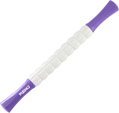 Muscle Roller Massage Roller Stick- Deep Tissue Fascia Blaster for Myofascial Pain Relief, Lymphatic Drainage & Body Sculpting, Handheld Physical Therapy & Recovery Tool (Gray black-18 inch)