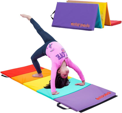 Antsy Pants Tumbling Mat for Kids – Gymnastics Mat, Easy to Clean, Sturdy, Foldable Tumbling Mats, Padded, Lightweight, Portable, Gymnastics Equipment for Active Play