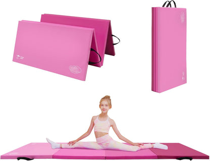 Kangaroo Hoppers Gymnastics Tumbling Mats for Kids, Foldable Gym Mat with Carrying Handles for Home Activity Play