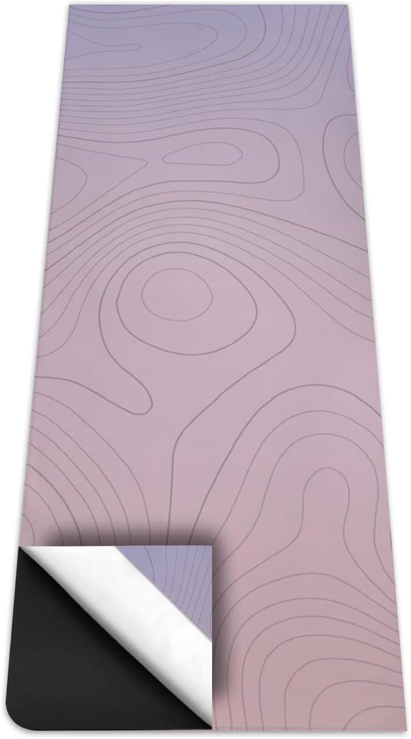 Hot Yoga Mat Towel with Corner Pockets Yoga Towels for Hot Yoga Non Slip with Travel Bag Sweat Absorbent Yoga Blankets Mat Cover for Workout Gym 70"x26" (Mountain-01, 70x26)