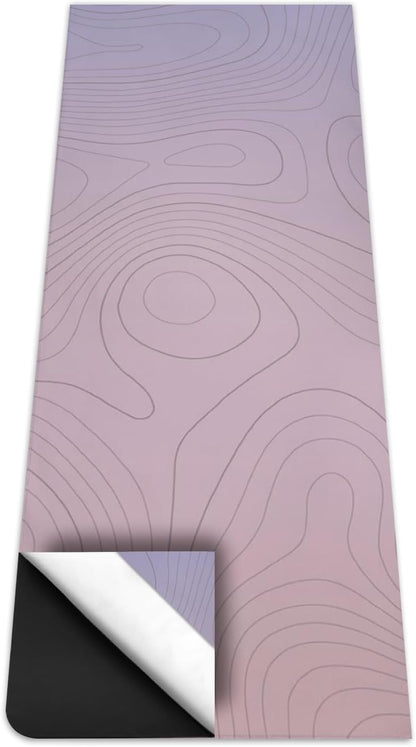 Hot Yoga Mat Towel with Corner Pockets Yoga Towels for Hot Yoga Non Slip with Travel Bag Sweat Absorbent Yoga Blankets Mat Cover for Workout Gym 70"x26" (Mountain-01, 70x26)