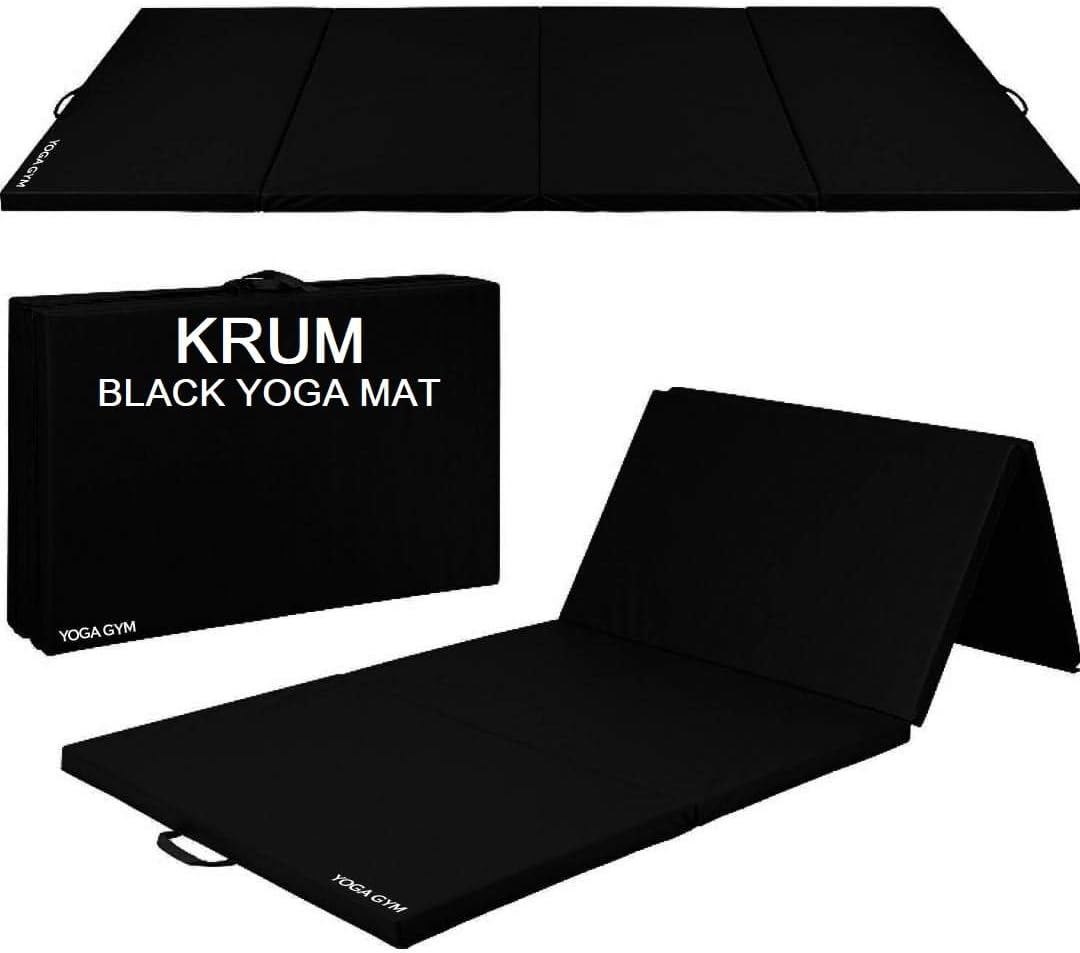 SONU SPORTS CO. SPORTS GOODS Bip Washable Yoga High Destiny Foam Foldable Mat for Men and Women, 72 X 24X 22 Mm, 22 Mm Thick Mat (Black)