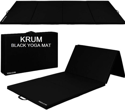 SONU SPORTS CO. SPORTS GOODS Bip Washable Yoga High Destiny Foam Foldable Mat for Men and Women, 72 X 24X 22 Mm, 22 Mm Thick Mat (Black)