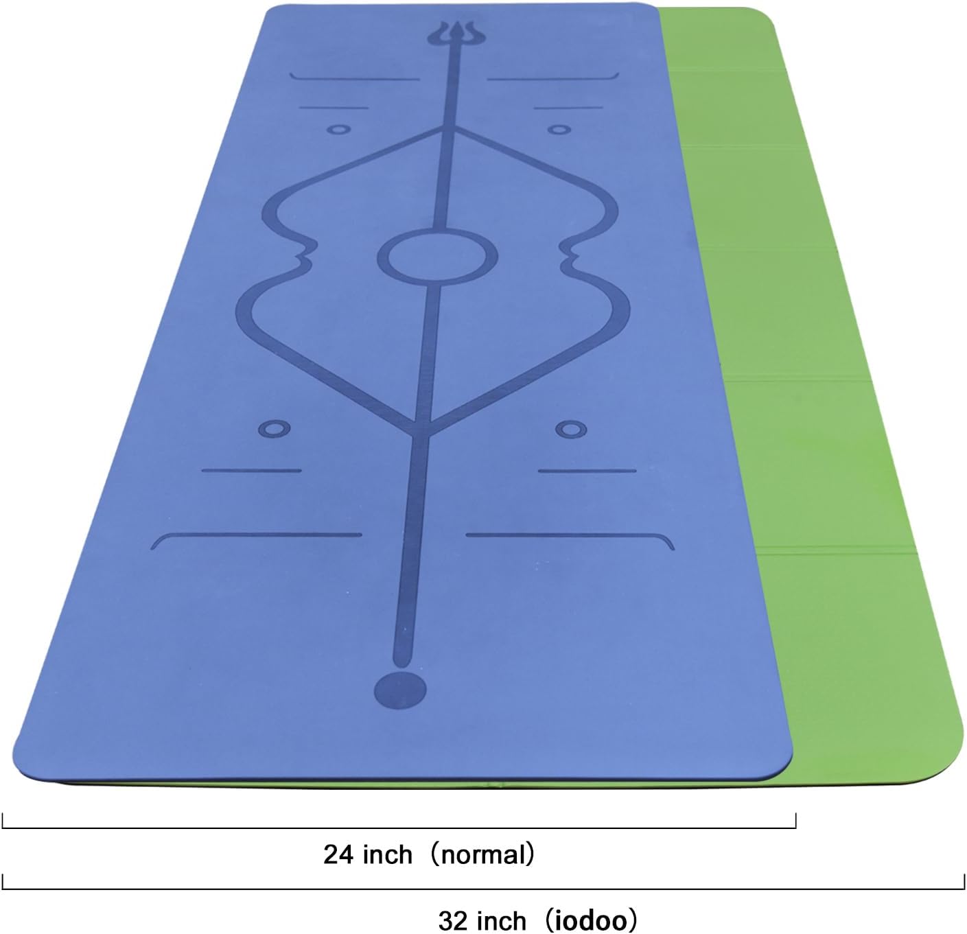 iodoo Foldable Yoga Mat 72" L x 32" W x 0.32 Inch Extra Thicked and Wided, Folding Yoga Mat for Travel with Canvas Carrying Bag, Non-Slip TPE Exercise Pilates Mat