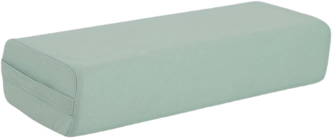 Vaveren Yoga Bolster Pillow Meditation Pillow,Breathable,Professional,Rectangular,with Carry Handle for Relaxation Restorative Yoga, Light Green
