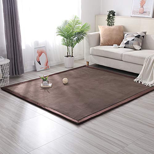 Loartee Coral Velvet Crawling Rugs & Play Mat (6'7"x9'2", Light Green) for Toddler Children & Yoga Exercise