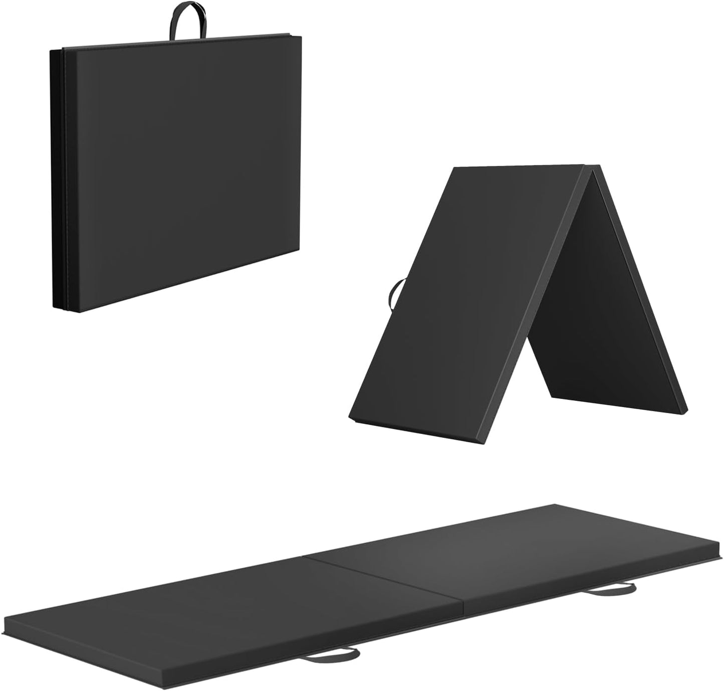 Gymnastics Tumbling Mat Portable Gymnastics Mat Foldable Tumbling Mat 2ft W 6ft L/4ft W 6ft L/4ft W 8ft L/4ft W 10ft Exercise Mat Yoga Mat with Carrying Handles for Yoga Gymnastics