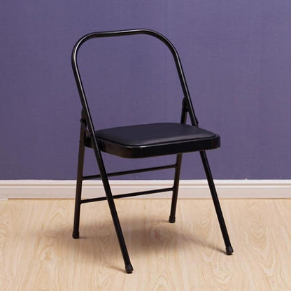 Yoga Auxiliary Chair Backless Folding Chair Metal Folding Flexibility Exercise Chair Balance Handstand Training Tool for Back Pain Relieving Black