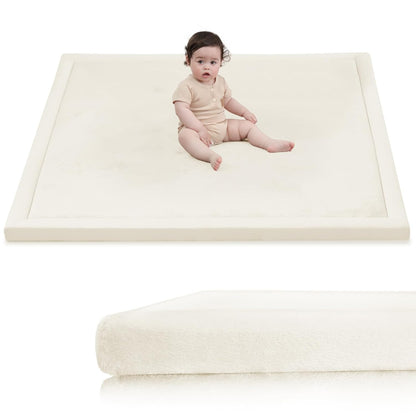 Baby Play Mat for Floor,1.3" Thick Memory Foam Tummy Time Mat,Soft Coral Velvet Nursery Rug,Large Non Slip for Crawling,Toddlers,Infants,Kids,Yoga & Tatami Style for Living Room(Dark Gray)