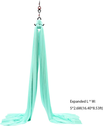 Aerial Silks Equipment, Stretch Aerial Silk Starter Kit for Aerial Acrobatic Dance, Aerial Yoga Hammock