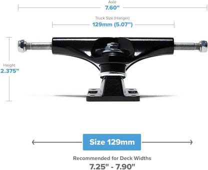 [CCS] Skateboard Trucks - 109mm, 129mm, 139mm, 144mm, 149mm, 169mm Black/Raw W/1" Mounting Hardware
