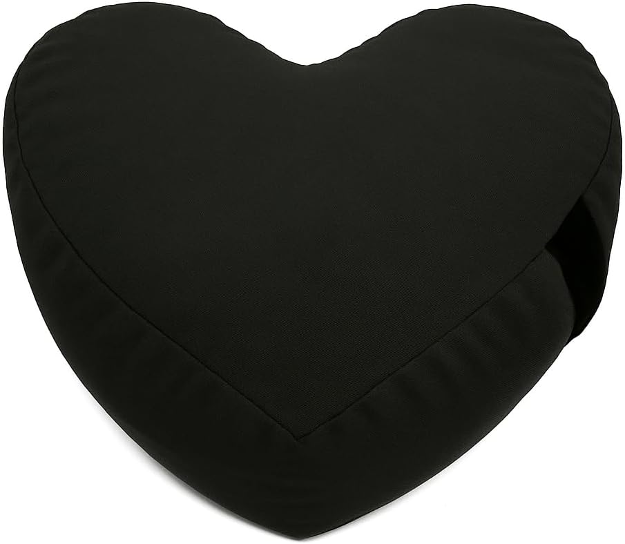Bean Products Zafu Meditation Pillows for Sitting on Floor, Yoga Cushion, Cotton/Buckwheat Fill Yoga Pillow, Zafu Meditation Cushion, Zen Kneeling Prayer Pad- Made in USA - 14" Round - Saffron