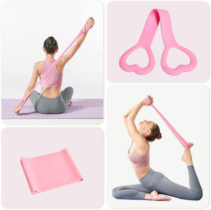 Home Pilates Essentials Kit for Women, with 5 Resistance Bands - Magic Circle Pilates Kit for Home Toning, Includes Yoga Ball, Stretch Strap & Gym Bag (13-Piece Complete Starter Set)