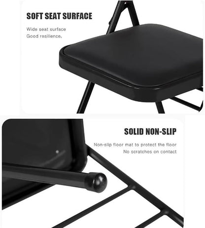 Portable Folding Yoga Chair Iyengar Auxiliary Chair Backless Yoga Chair Flexibility and Strength Training Tool with Non-Slip Feet Covers,Black