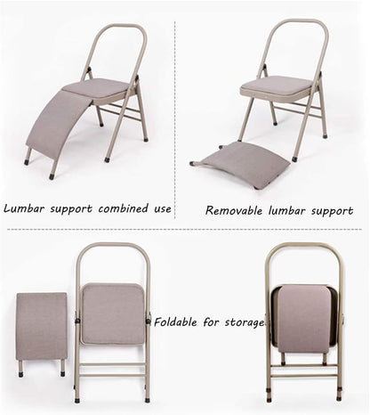 Yoga Chair with Lumbar Support,Multifunctional Yoga Stool with Removable Cushion,Yoga Assist Chair with Lumbar Support,Pilates Yoga Chair,Yoga Inversion Chair