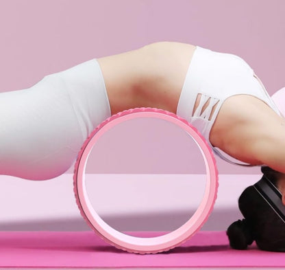 3D Massage Yoga Wheel, 12” Back Roller Relieves Back Pain and Stiffness, Durable TPE Material and Soft Foam Non-Slip, Suitable for Yoga, Pilates, Stretching and Strengthening Flexibility