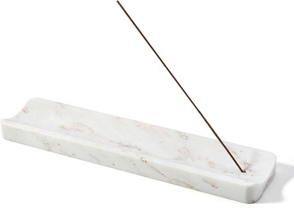 Koville Marble Incense Holder, Incense Holder for Sticks, Incense Sticks Holder Ash Catcher for Meditation Yoga SPA, Natural Stone Incense Burner, Home Table Decor (Green)