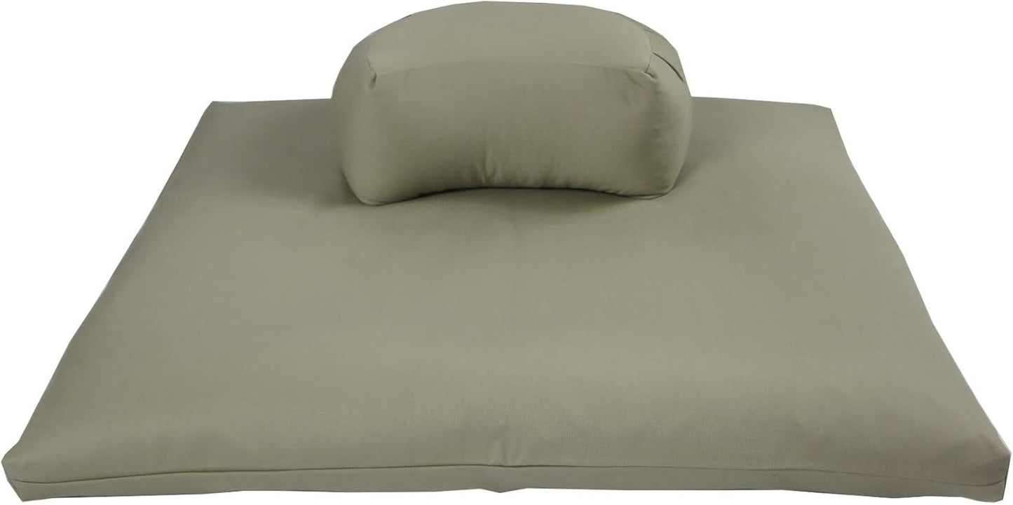 Buckwheat Crescent Zafu and Zabuton Meditation Cushion Set (2pc)