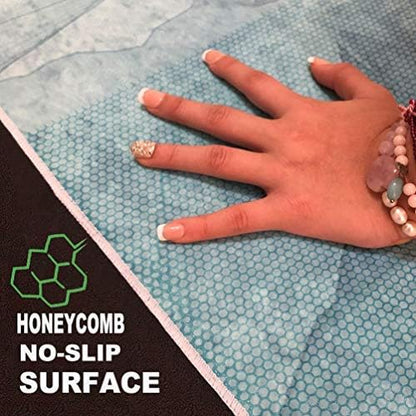 Hot Yoga Towel,Non-Slip Yoga Mat Cover,Eco-Friendly,Exclusive Pockets Cover Each Corner of The mat,Microfiber Yoga Towel,Ideal for Bikram, Hot Yoga, Pilates,or Sweaty Practice (Cosmic)