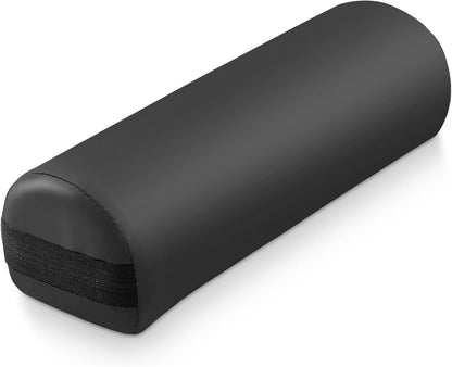 Saloniture 3/4 Jumbo Round Massage Table Bolster Pillow Pad - 26 x 9 x 6-1/4 Inch - Black