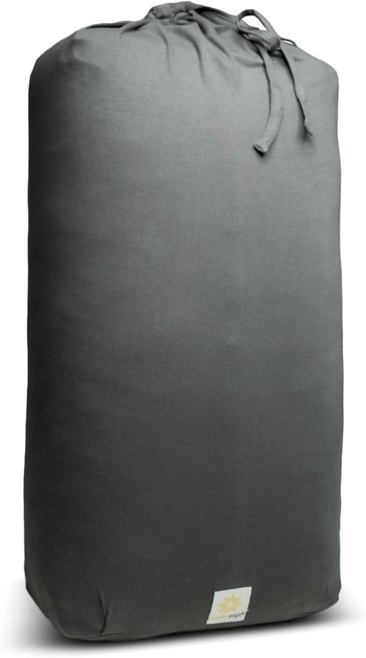 Extra Firm Large Yoga Bolster, 24" x 12" x 6" Cinched OR Zippered Yoga Pillow, Rectangular Cotton Cushion With Removable Cover for Studios, 1 Pack or 2 Pack