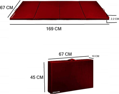 BIP High Destiny Foam Foldable 72 x 24x 22 mm Yoga Gym Mat for Men and Women (Red)