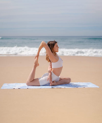 Travel Yoga Mat 1.5mm | Foldable, Lightweight Mat | Use for Travel, Backpacking, Yoga Retreat, Outdoors, Gym, Pilates, Machine Washable, Eco-Friendly