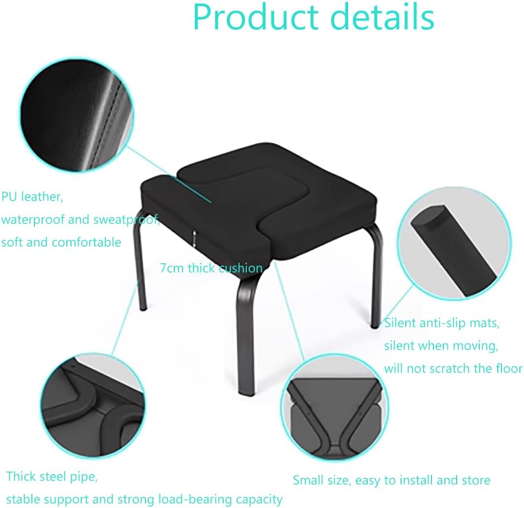 Indoor Yoga Inversion Stool with Removable PU pad, Metal Steel Frame Yoga Inversion Stool, Yoga Inversion Chair, Yoga Inversion Trainer, Iyengar Yoga Chair