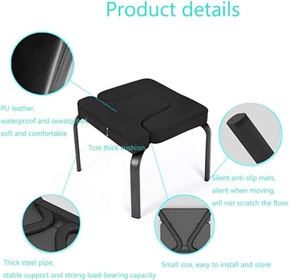 Indoor Yoga Inversion Stool with Removable PU pad, Metal Steel Frame Yoga Inversion Stool, Yoga Inversion Chair, Yoga Inversion Trainer, Iyengar Yoga Chair