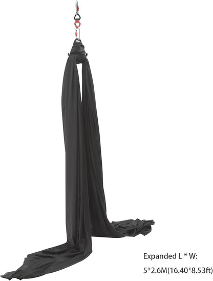 Aerial Silks Equipment, Stretch Aerial Silk Starter Kit for Aerial Acrobatic Dance, Aerial Yoga Hammock
