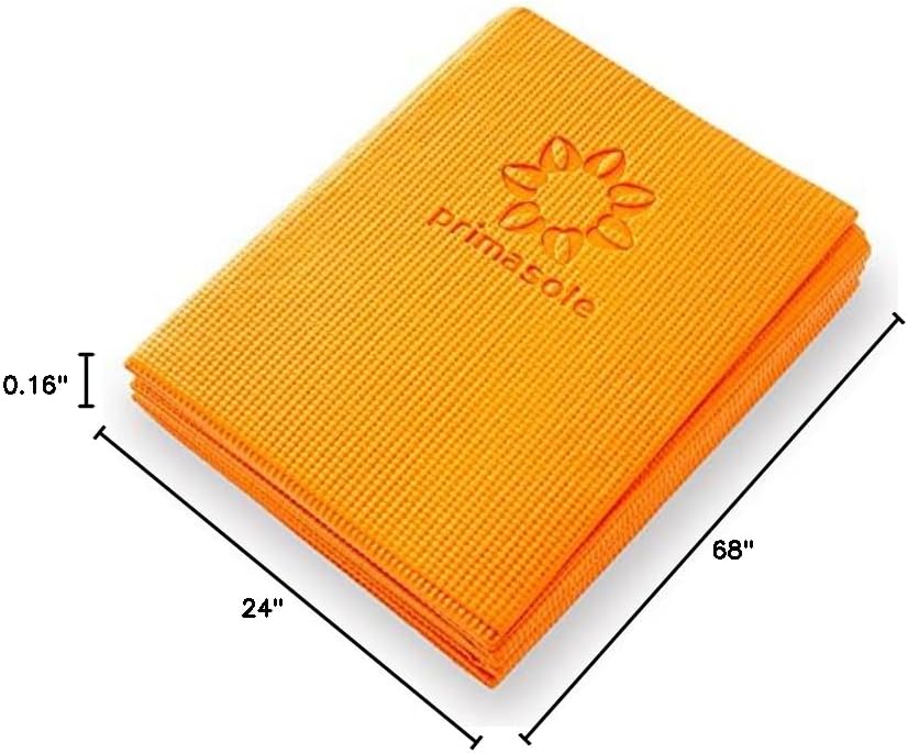 Primasole Folding Yoga Travel Pilates Mat Foldable Easy to Carry to Class Beach Park Tear resistant Travel Picnics 4mm Thick 9 Colors