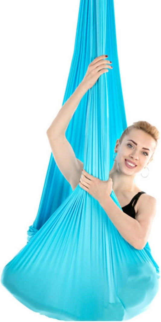 Aerial Yoga Hammock, Elastic Aerial Silk Fibre, Low Stretch Design, Comfortable Contact Area, Polyamide Fibre, Blue, Modern Style