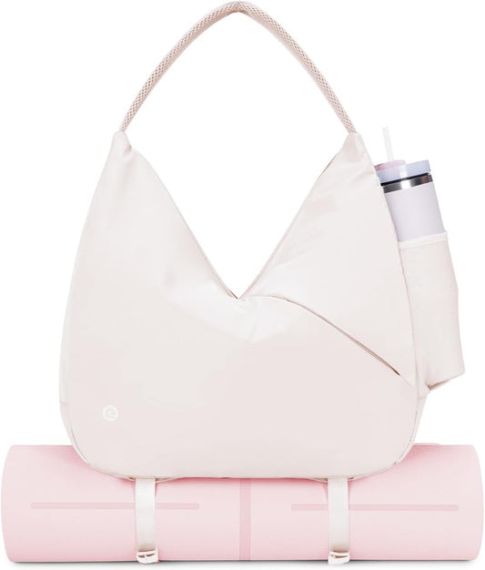Ceneda Large Gym Bag for Women with Hidden Yoga Mat Holder & Shoe Compartment & Wet Pocket, Sports Duffle Bag for Travel