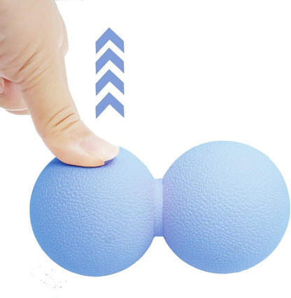 Double Lacrosse & Micro-Elastic Peanut Massage Ball - Myofascial Release Tool for Muscle, Back, Foot, and Physical Therapy, Mobility Roller for Acupressure and Relaxation (Pink)