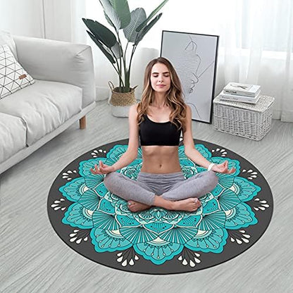 Pilates Mat Round Oversize Yoga Mat Suede Rubber Non-Slip Dia 140cm Exercise Mat Meditation Mat Workout Mat for Home Outdoor