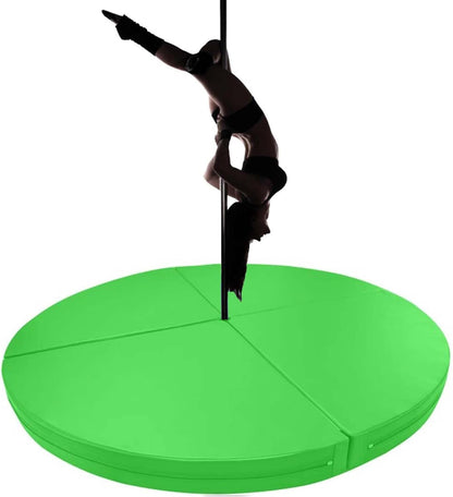 Premium Dance Pole Removable Spinning Static Dancing HeavyDuty Steel Pole Adjustable Height,(Pole Dance Mat,2"/4" Thick Round Folding Crash Mat for Pole Dancing, Home Gym Safety Pad, Yoga F