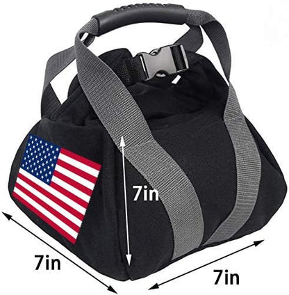 2 Pcs Adjustable Canvas-Kettlebell-Sandbag wtih Handle for Training Home Training, Yoga, Fitness (National Flag)