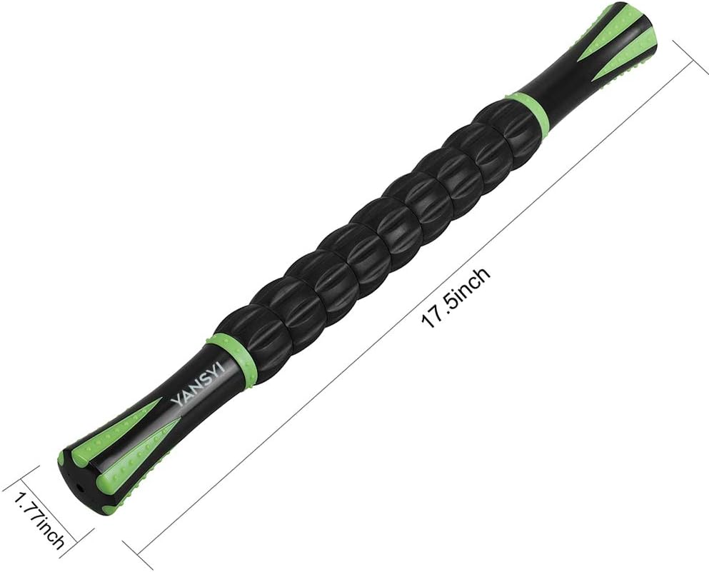 YANSYI Professional 9-Roller Deep Tissue Massage Stick - Portable Muscle Recovery Roller for Athletes, Relieves Post-Workout Soreness & Leg/Back Pain - Portable Physio Tool (Purple)