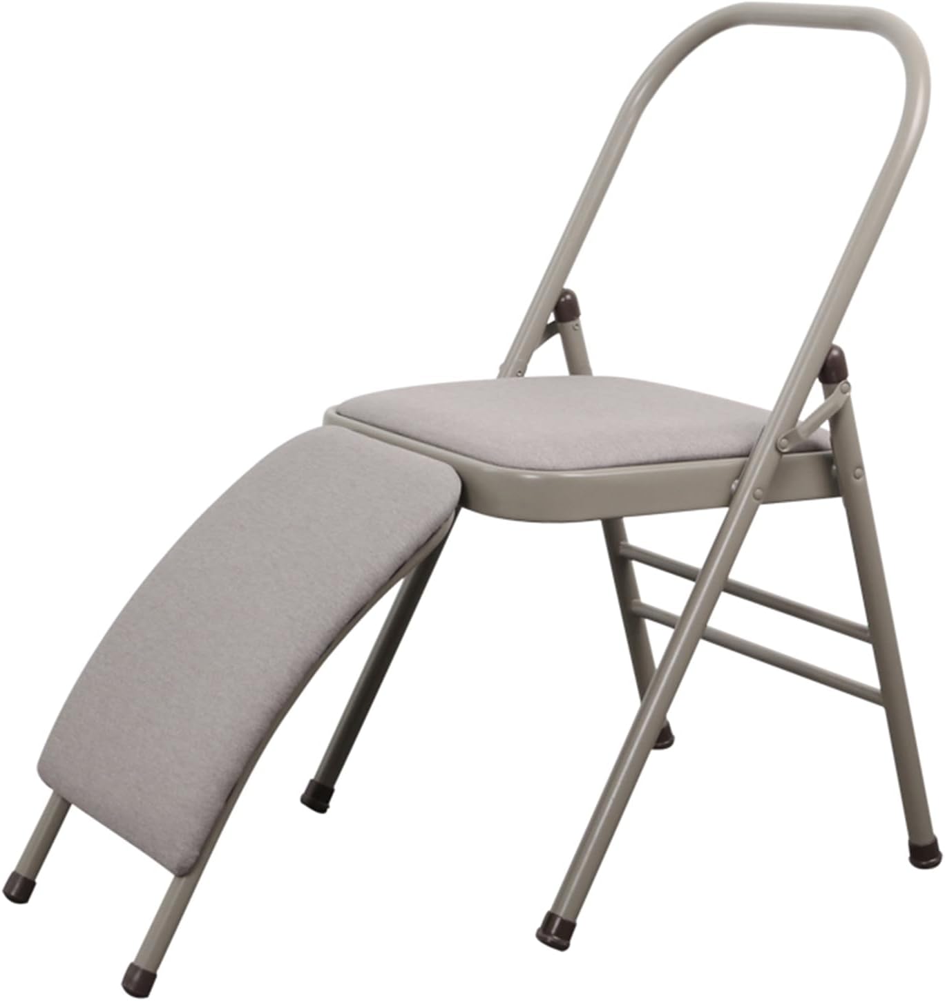 Morden Yoga Chair with Lumbar Support, Folding Yoga Assist Chair for Beginners Practice，Portable & Space-Saving (Pink PU)