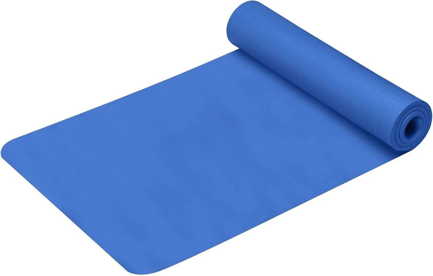 generic Thick Yoga Mat 1/5 Inch Thick Non Slip High Density Anti-Tear Exercise Mat with Carrying Strap Large Yoga Mat for Pilates, Workouts, Fitness, Gym, Floor, Stretching, Home Yoga, Blue