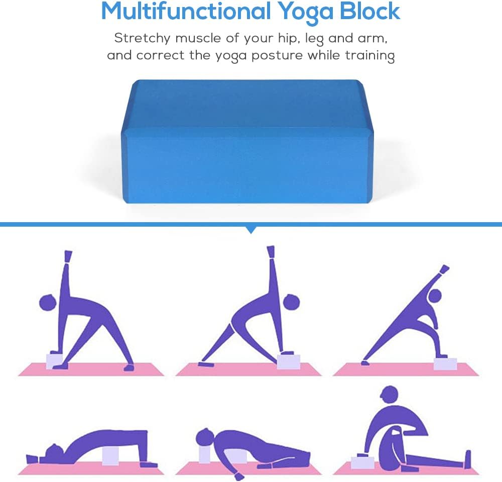 Yoga Blocks Yoga Strap Set EVA Yoga Blocks with Strap for Yoga Pilates Meditation