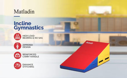 Matladin Incline Gymnastics Wedge Mat, Folding Gymnastics Mat for Kids Girls Home Training Exercise